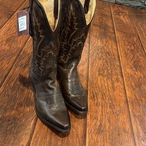 Old West Women’s Snip Toe Cowboy Boots Brown NWT